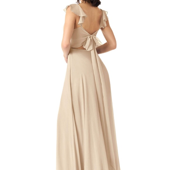 Champagne Evening Gown Bridesmaid Dress - Picture 2 of 4